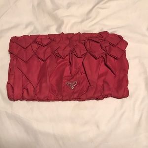 Prada Nylon Clutch Fuchsia Prada Purse